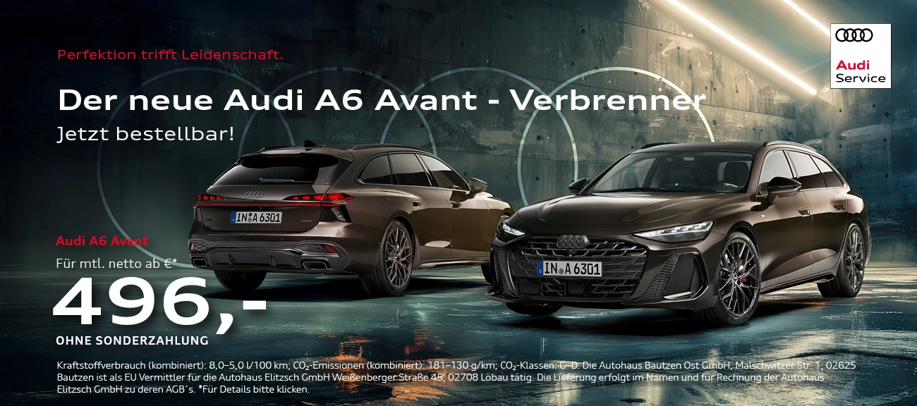 Slider Audi A6 Avant jetzt bestellbar