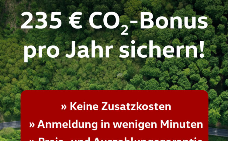  235 € CO2-Bonus für e-Autos!