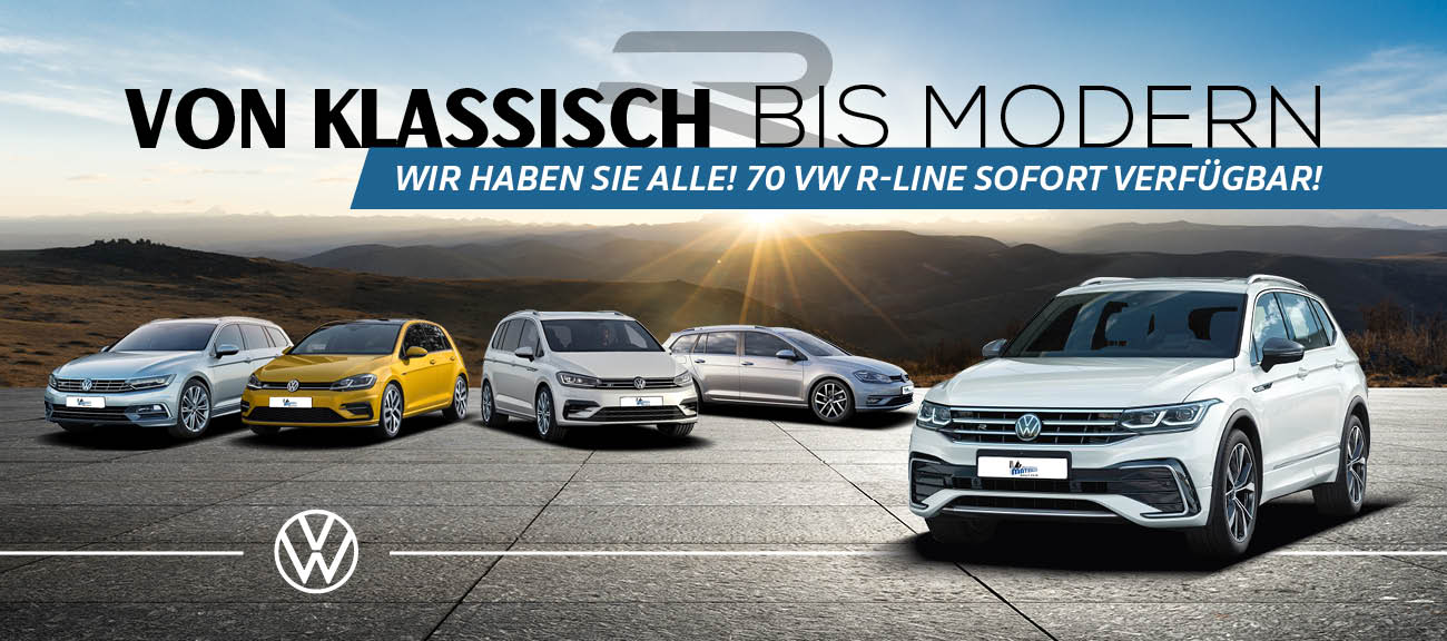 Autohaus Bernhard Matticzk, Dresdener Straße 80, 02625 Bautzen, Volkswagen R-Line Aktion, 70 Fahrzeuge sofort verfügbar, Headerbild