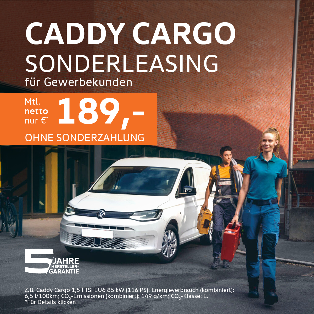 Caddy Cargo für Gewerbekunden
